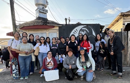 Students at Chicano Park in San Diego.